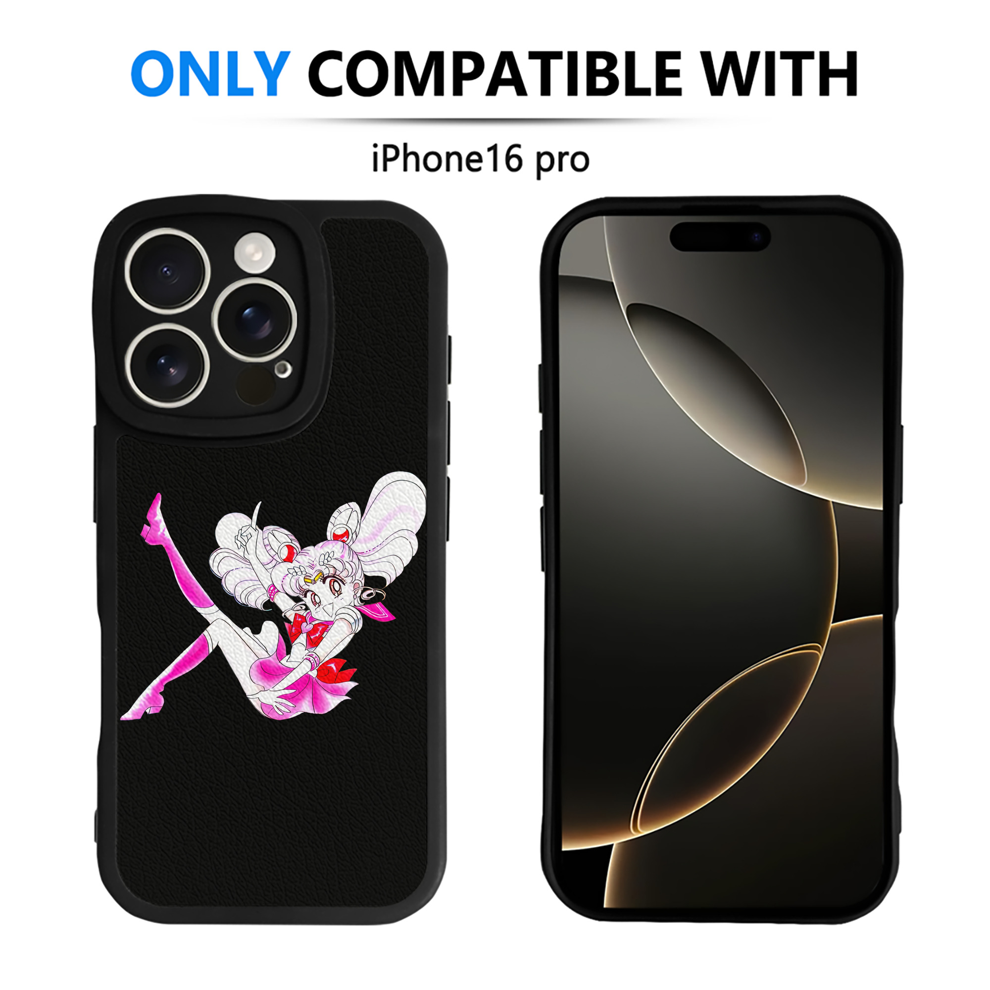 （画像用） 美少女戦士セーラームーン ちびうさ Sailor Moon Chibiusa Tsukino Usagi Small Lady Serenity 【iPhone 16シリーズ対応】シリコンスマホケース（レザー調） 材質：シリコン